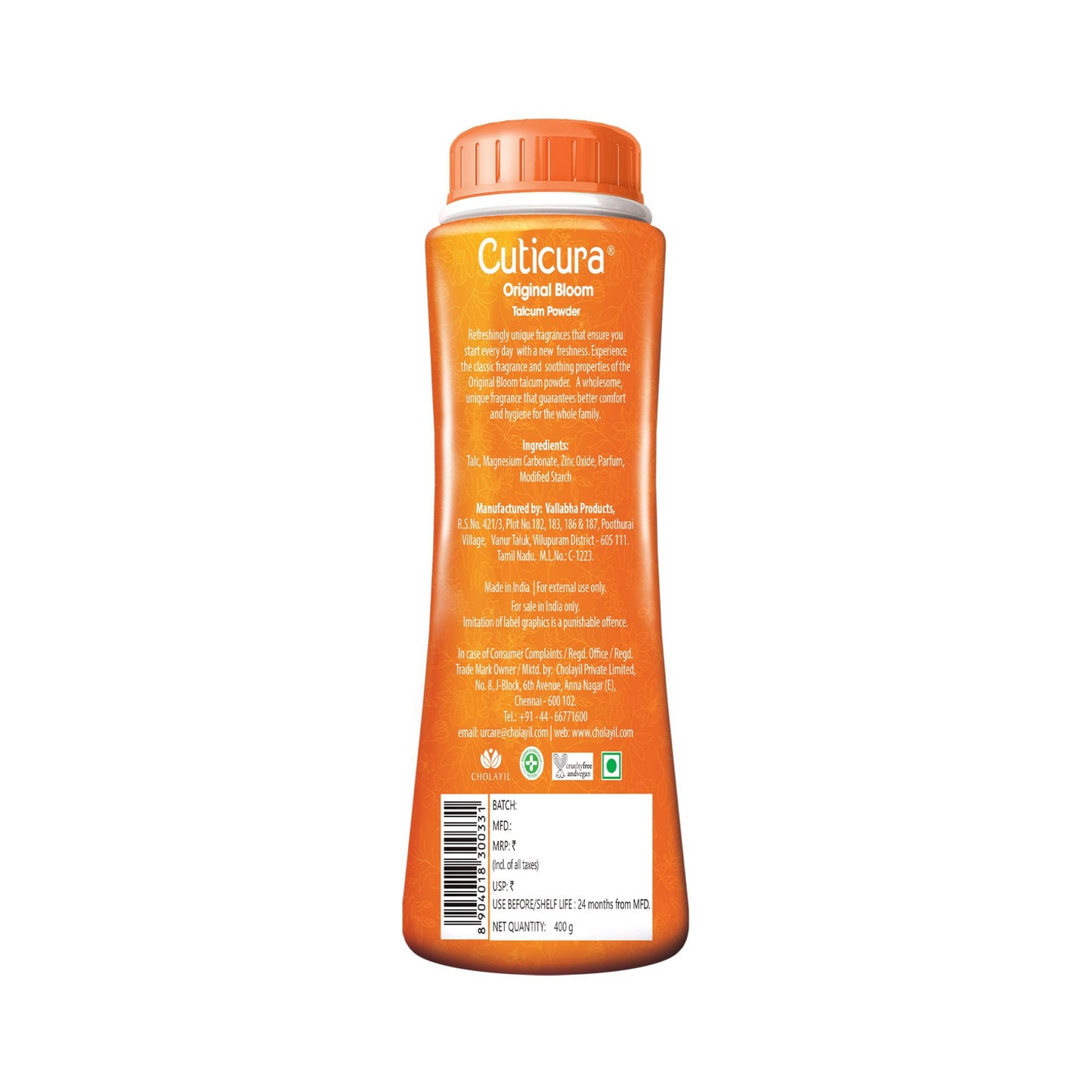 Cuticura Original Bloom Talcum Powder, 400 gms