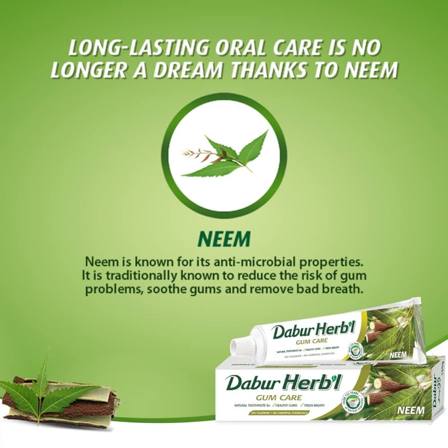 Dabur Herbl Neem (Toothpaste +Toothbrush) 150g.