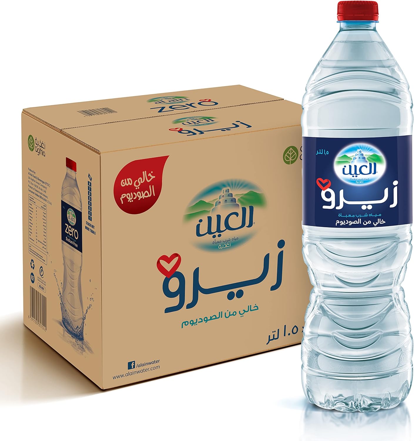 Al Ain Zero Sodium Bottled Water 1.5L - Pack of 12