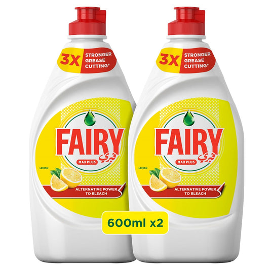 Fairy Max Plus Lemon Dishwashing Liquid with Bleach Alternative Power - My Store