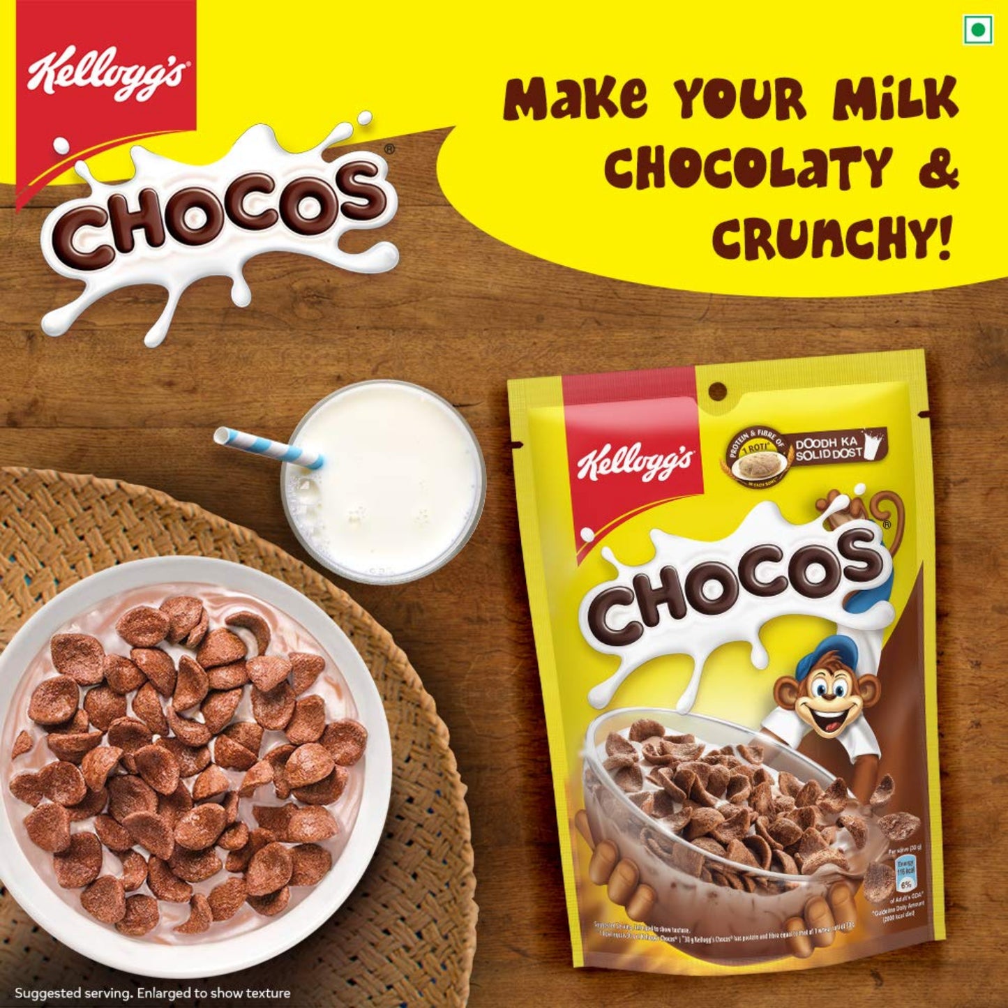 Kellogg's Chocos,Breakfast Cereals, 385g Pack