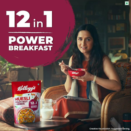 Kellogg's Muesli Fruit Nut & Seeds 750g | 12-in-1 Power Breakfast .