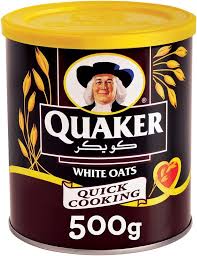 Quaker Quick Cooking White Oats in a Tin, 500g