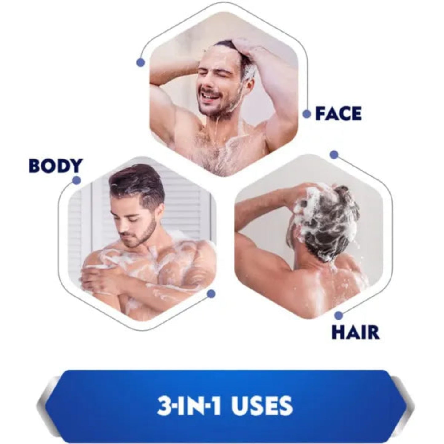 NIVEA Men Body Wash, Vitality Fresh with Ocean Minerals, Shower Gel for Body, Face & Hair, 250 ml