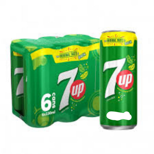 7UP Carbonated Soft Drink, Cans, 6 X 245ML