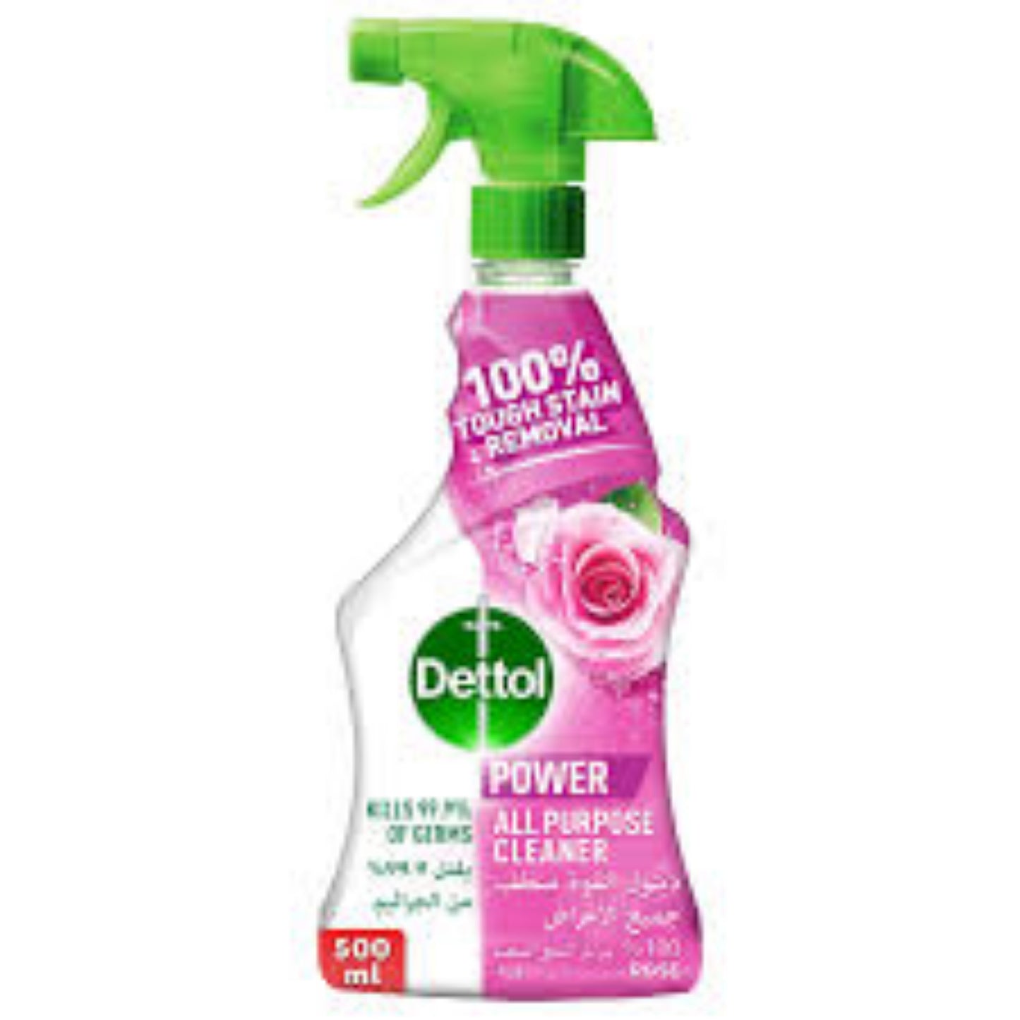 Dettol Rose Power All Purpose Cleaner for 100% Removal of Dirt & Grease , Trigger Spray Bottle – 500ml