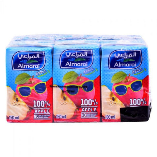 ALMARAI UHT Juice Apple 100%, 140 ml x 6