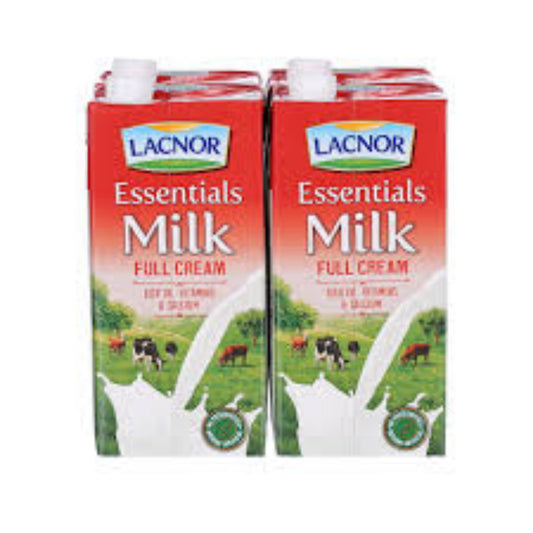 Lacnor Full Cream Milk - 1 Litre (Pack of 4)