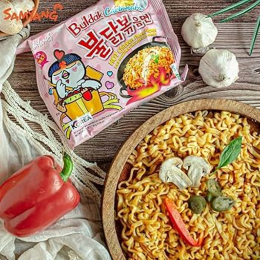 Samyang Hot Chicken Buldak Carbonara Noodles, 130 grams