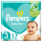 Pampers Baby-Dry Taped Diapers with Aloe Vera Lotion, Size 3, 6-10kg, 17 Count.