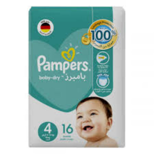 Pampers Baby Dry Taped Diapers with Aloe Vera Lotion, Size 4, 9-14kg 14 COUNT.