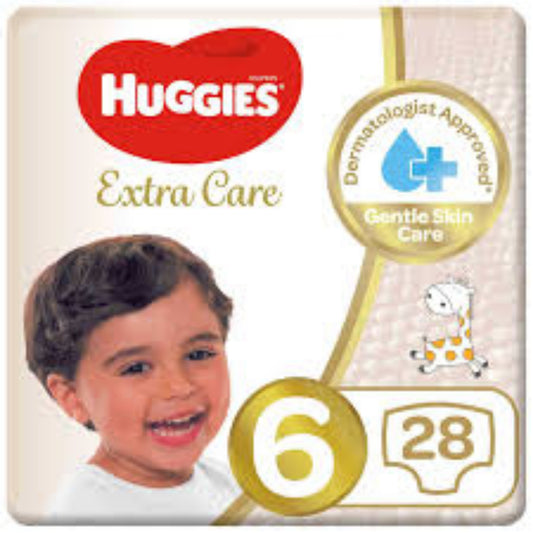 Huggies Extra Care, Size 6, 15+ kg, Value Pack, 28 Diapers