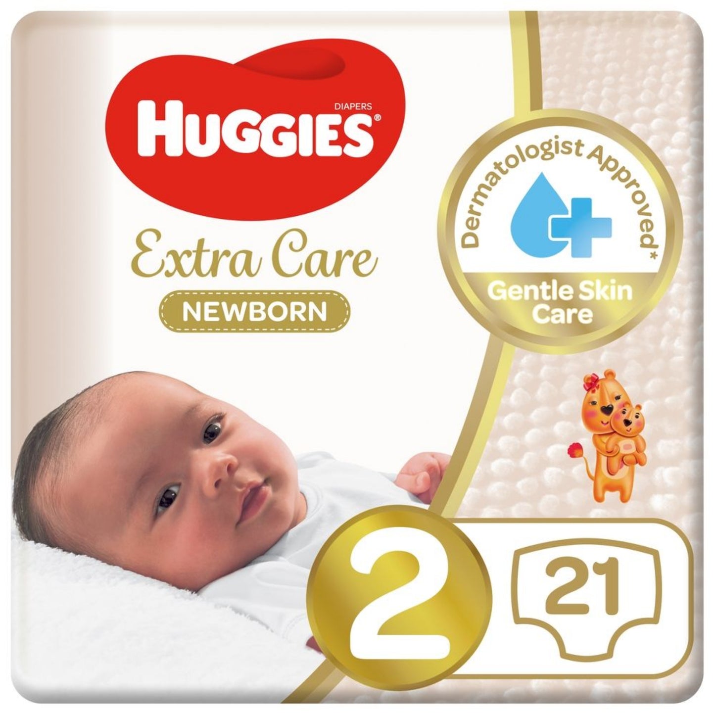 Huggies Extra Care Newborn Size 2 4 - 6 kg Carry Pack 21 Diapers