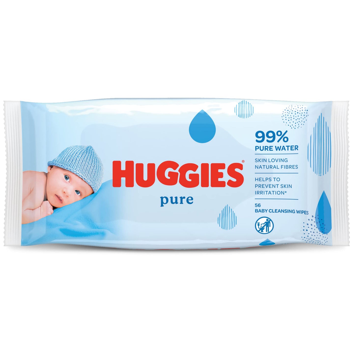 Huggies Pure, Baby Wipes, 4 Packs (224 Wipes Total) .