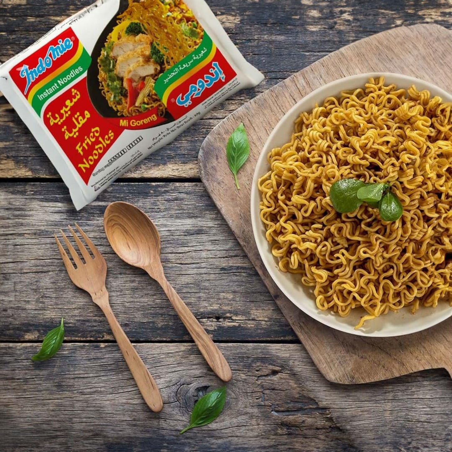 Indomie Instant Fried Noodles with Seasoning Powder and Sauce (Pack of 10 - 80 g Each)