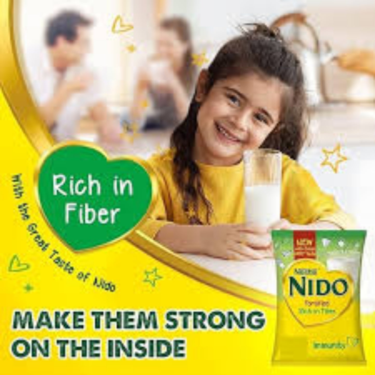 Nido Nestlé Fortified Milk Powder Rich in Fiber Pouch 350g