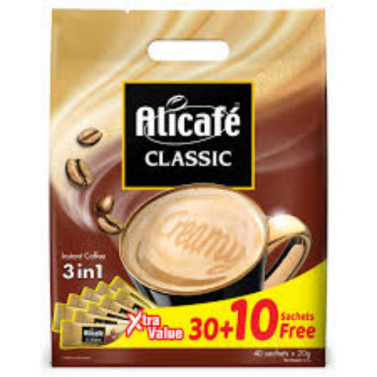 Alicafe Classic 3 In 1 Instant coffee 20G, Pack of 30+10