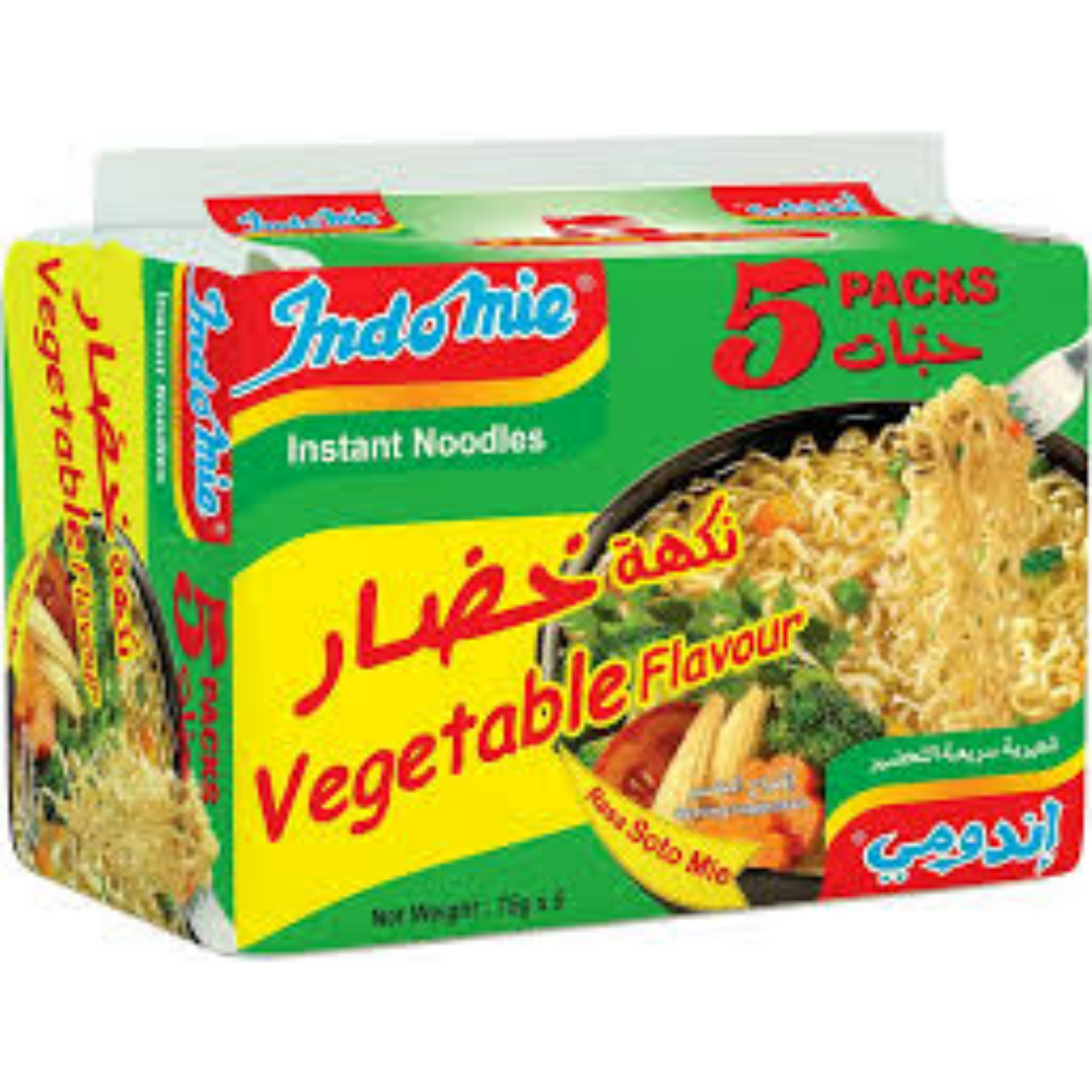 Indomie Soto Instant Noodles, Vegetable Flavour with Seasoning Powder and Sauce (Pack of 5 - 75 g Each)