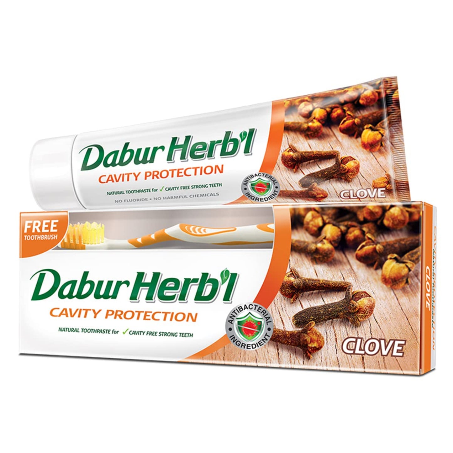 Dabur Herbal Cavity Protection Clove Toothpaste (150g + Toothbrush) .