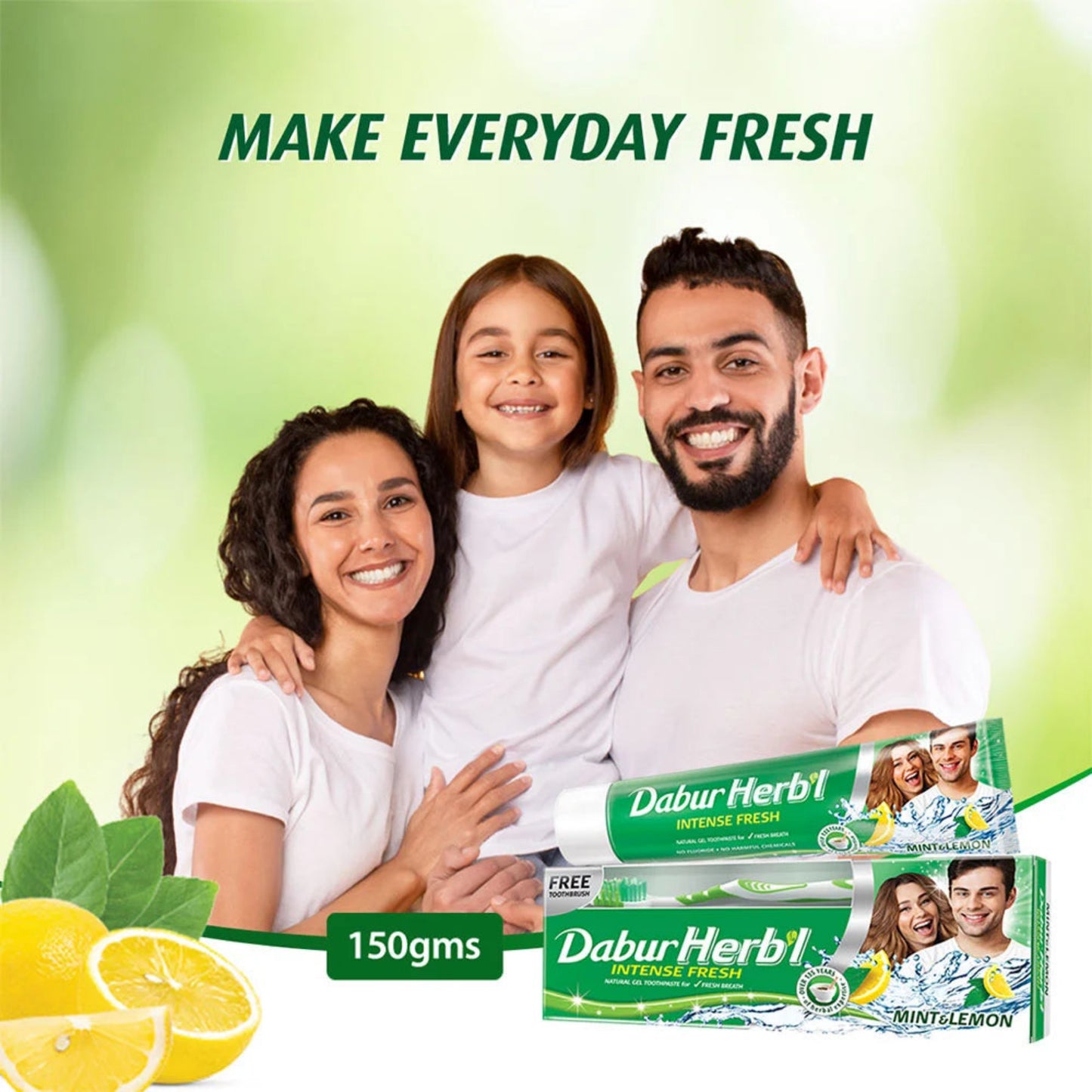 Dabur Herbal Mint & Lemon Toothpaste - 150 gm