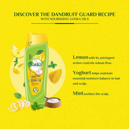 Vatika Naturals Anti-Dandruff Guard Shampoo lemon and yoghurt, 400ml .