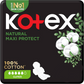 Kotex Natural Maxi Protect Thick Pads, 100% Cotton Pad, Super Size with Wings, 10 Sanitary Pads