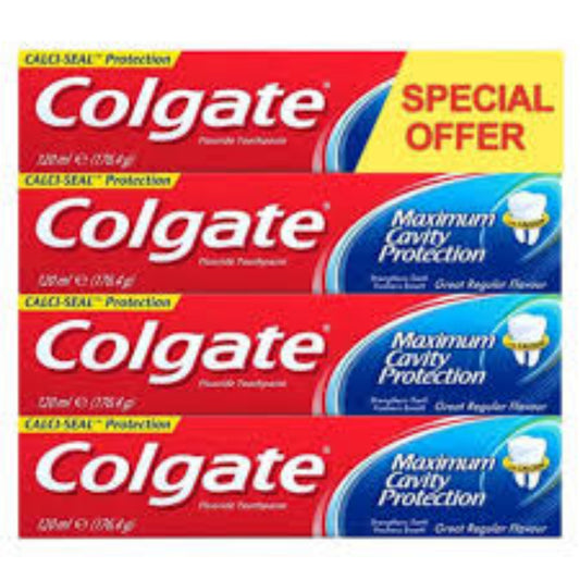 Colgate Maximum Cavity Protection Toothpaste Great Regular Flavour 120 ml (4Pack)