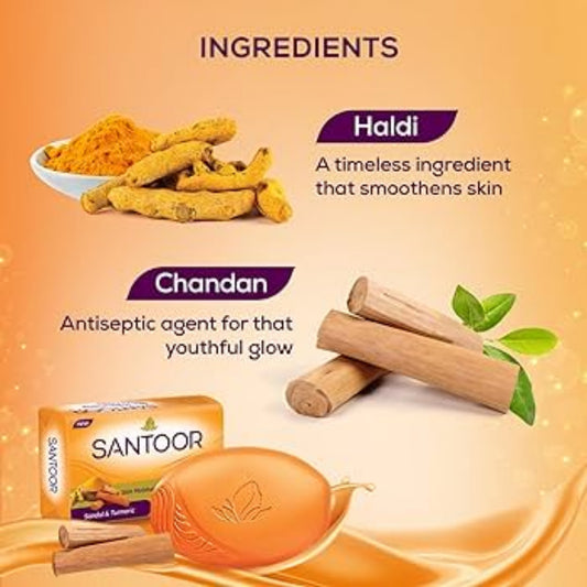 Santoor Soap with Sandal And Turmeric 125g