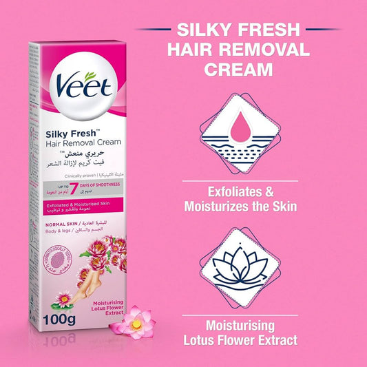 Veet Lotus Milk and Jasmine Fragrance Normal Skin Hair Removal Cream 100g