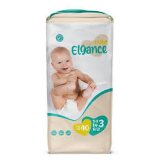 BABY ELEGANCE STYLE  Baby Diapers, Size 3, Medium, 5-9 kg, 40 Diaper