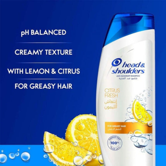 Head & Shoulders Citrus Fresh Anti-Dandruff Shampoo for Greasy Hair, 190 ml