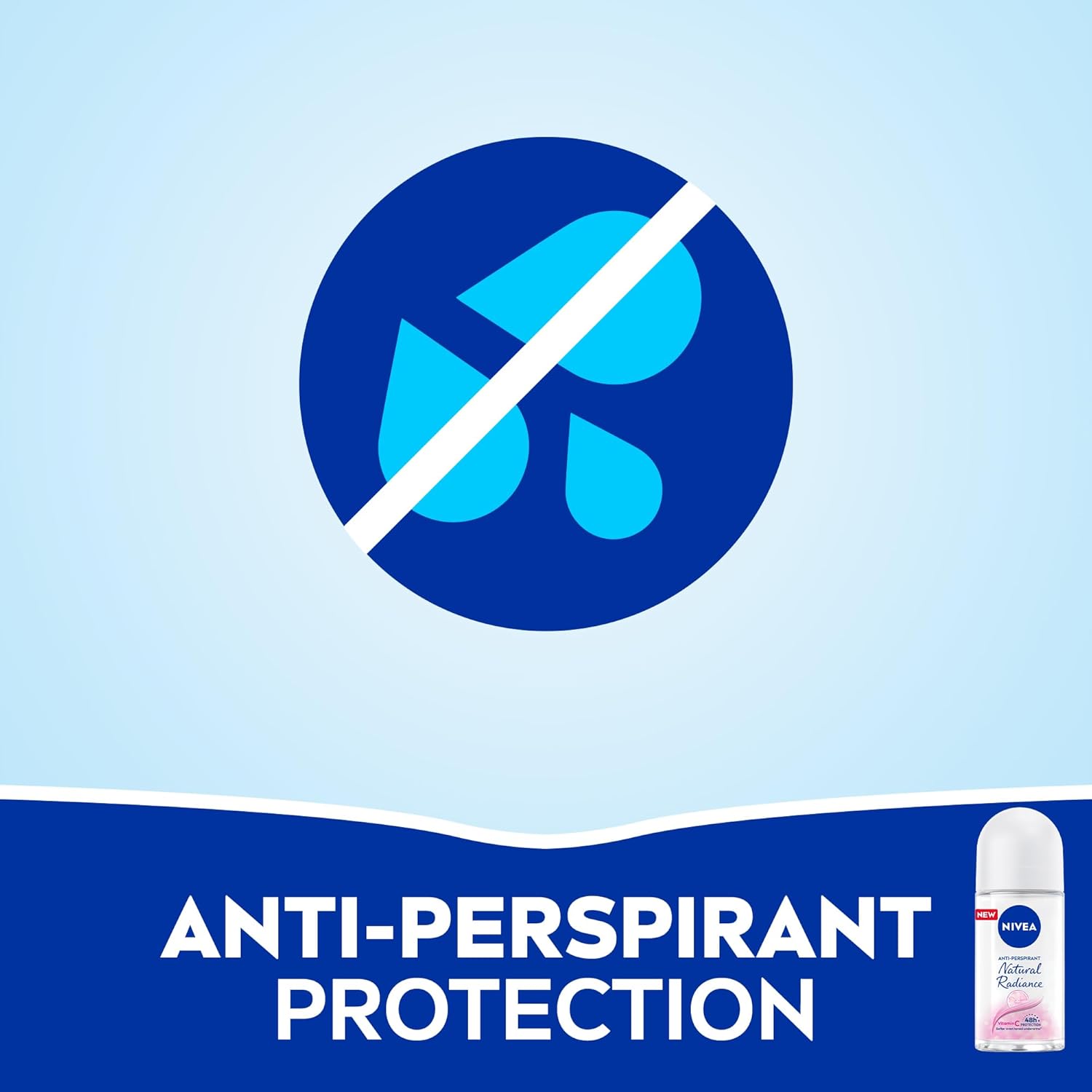 NIVEA Antiperspirant Roll-on for Women, 48h Protection, Natural Radiance, 50ml