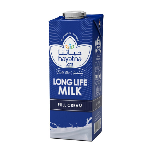 Hayatna Long Life UHT Full Fat Milk 1 Litre