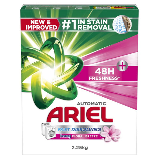 Ariel Fast Dissolving Laundry Detergent Powder with Floral Breeze, 2.25 KG