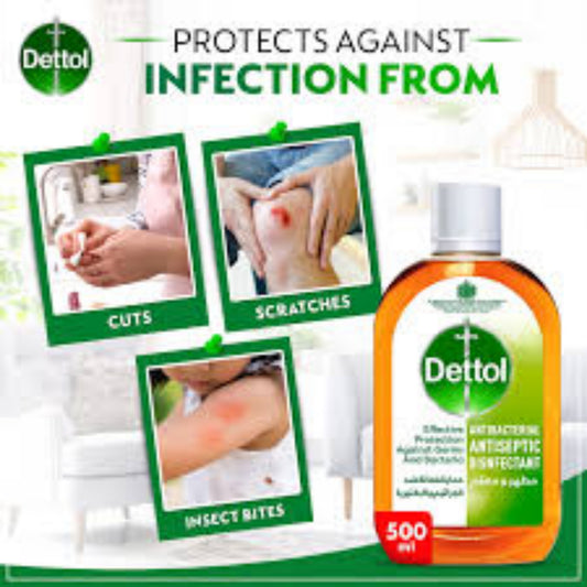 Dettol Antiseptic Antibacterial Disinfectant Liquid,( 500ml +125ml) Pack of 2