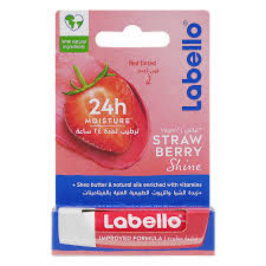 LABELLO Lip Balm, Moisturising Lip Care, Strawberry Shine, 4.8g