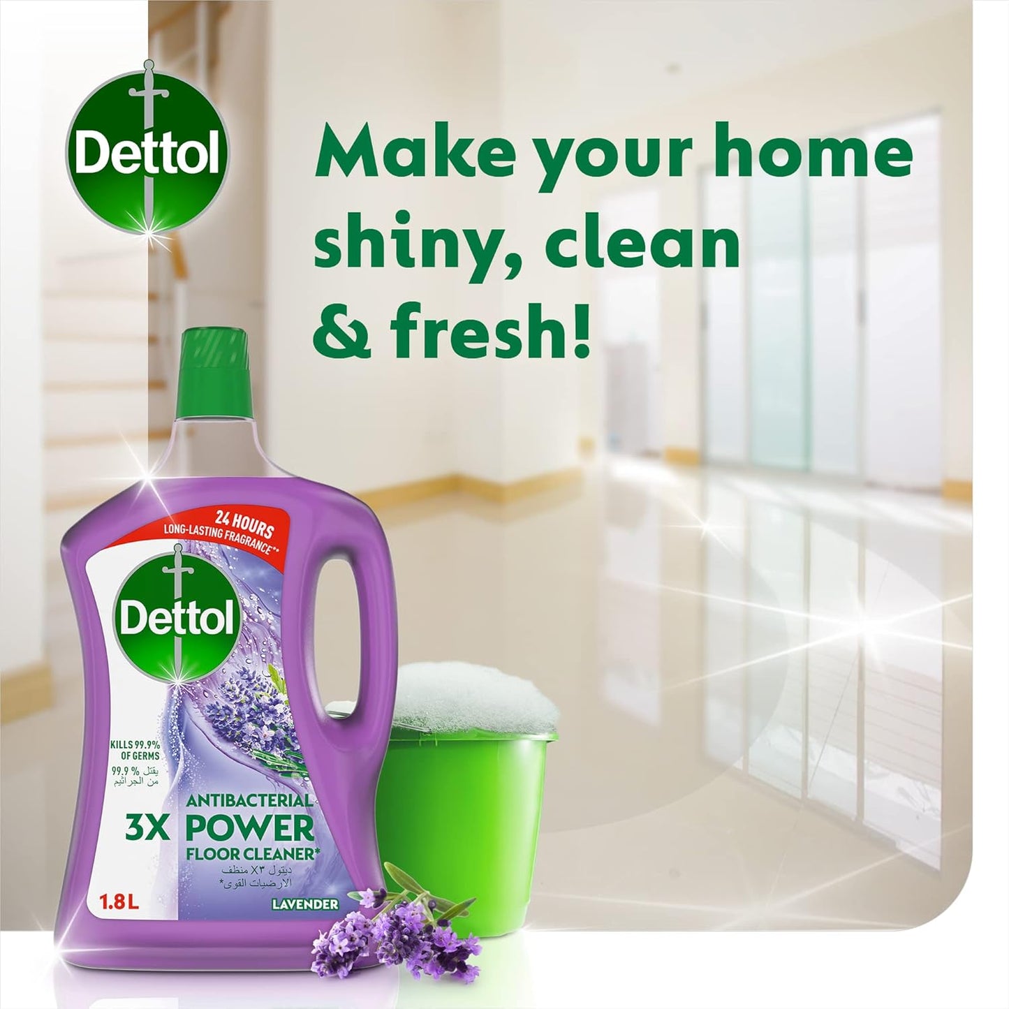 Dettol Lavender Antibacterial Power Floor Cleaner