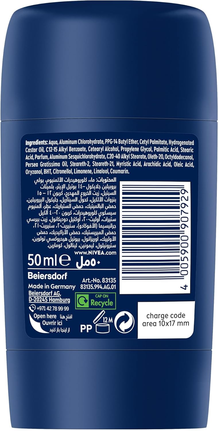 NIVEA MEN Antiperspirant Stick for Men, 48h Protection, Dry Impact, 50ml