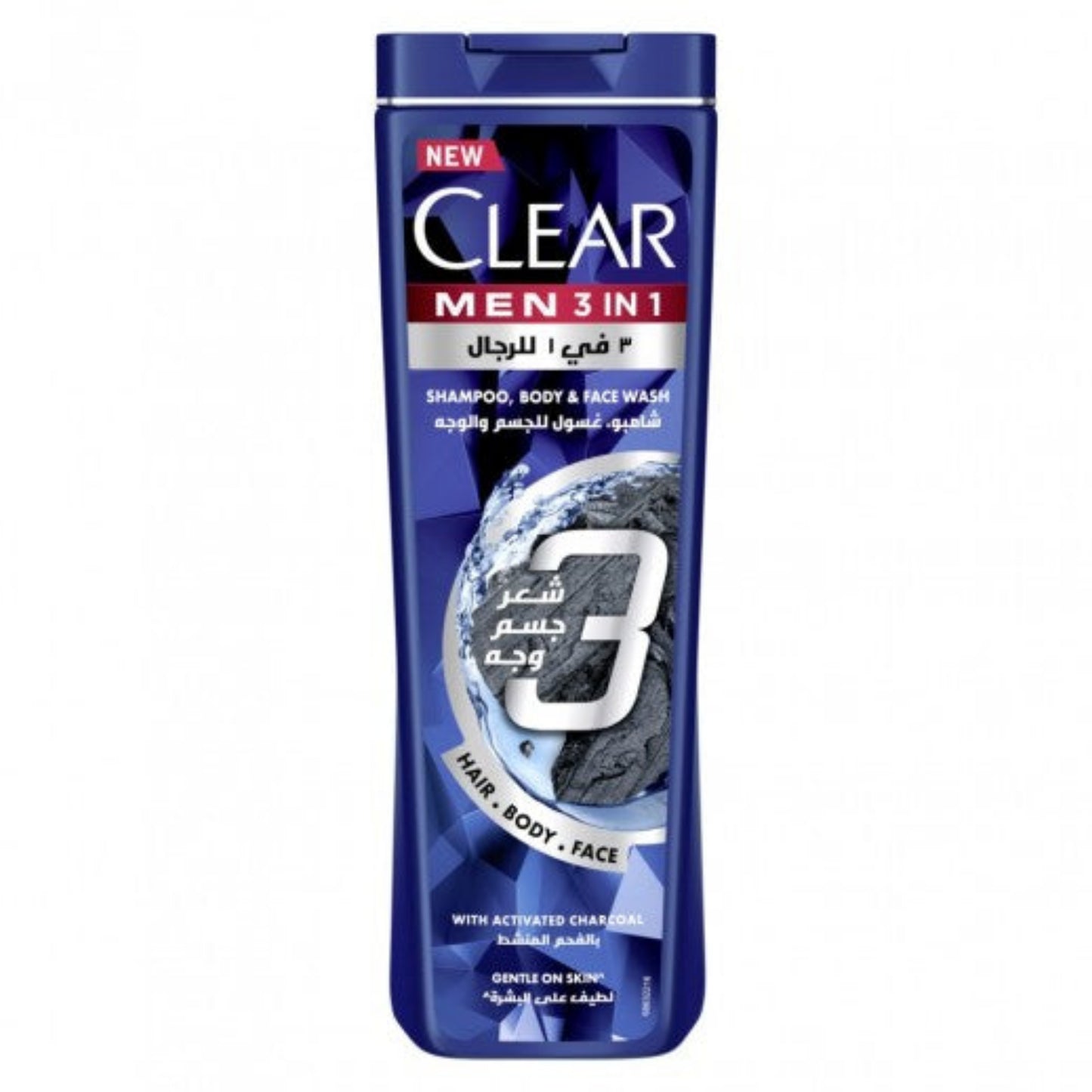 Clear Men 3in1 Shampoo for men, anti dandruff shampoo for Hair, Face & Body, Active Clean, 100% 200ml