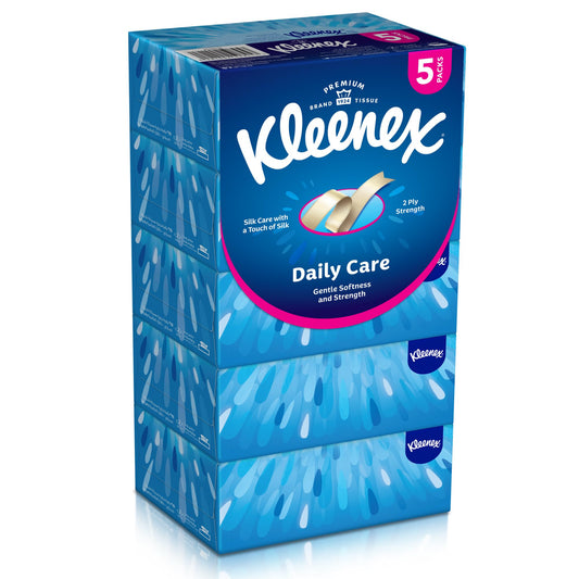 Kleenex Daily Care Facial Tissue - Pack Of 5 Boxes, 170 Sheets X 2 Ply