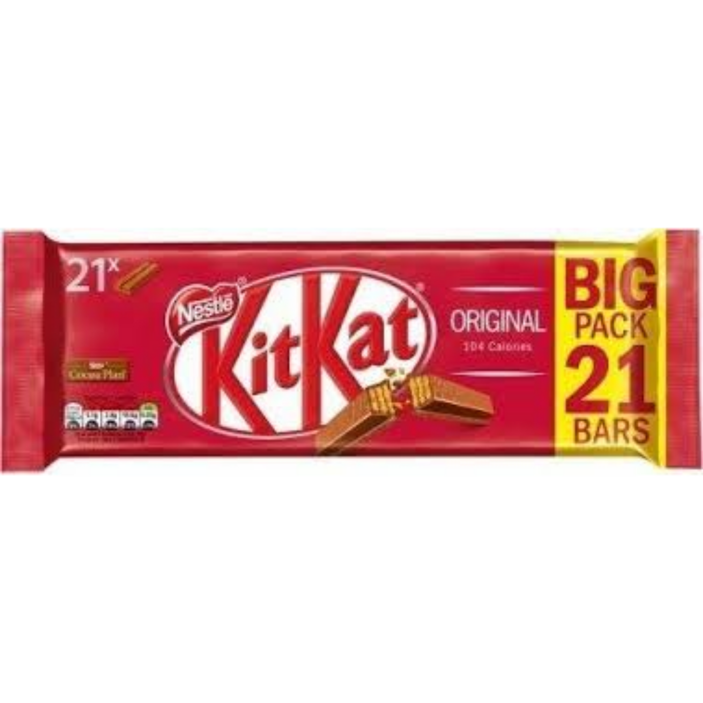 Kat 2 Finger Milk Chocolate Biscuit Bar Pack - Nestle - 21 x 20.7g