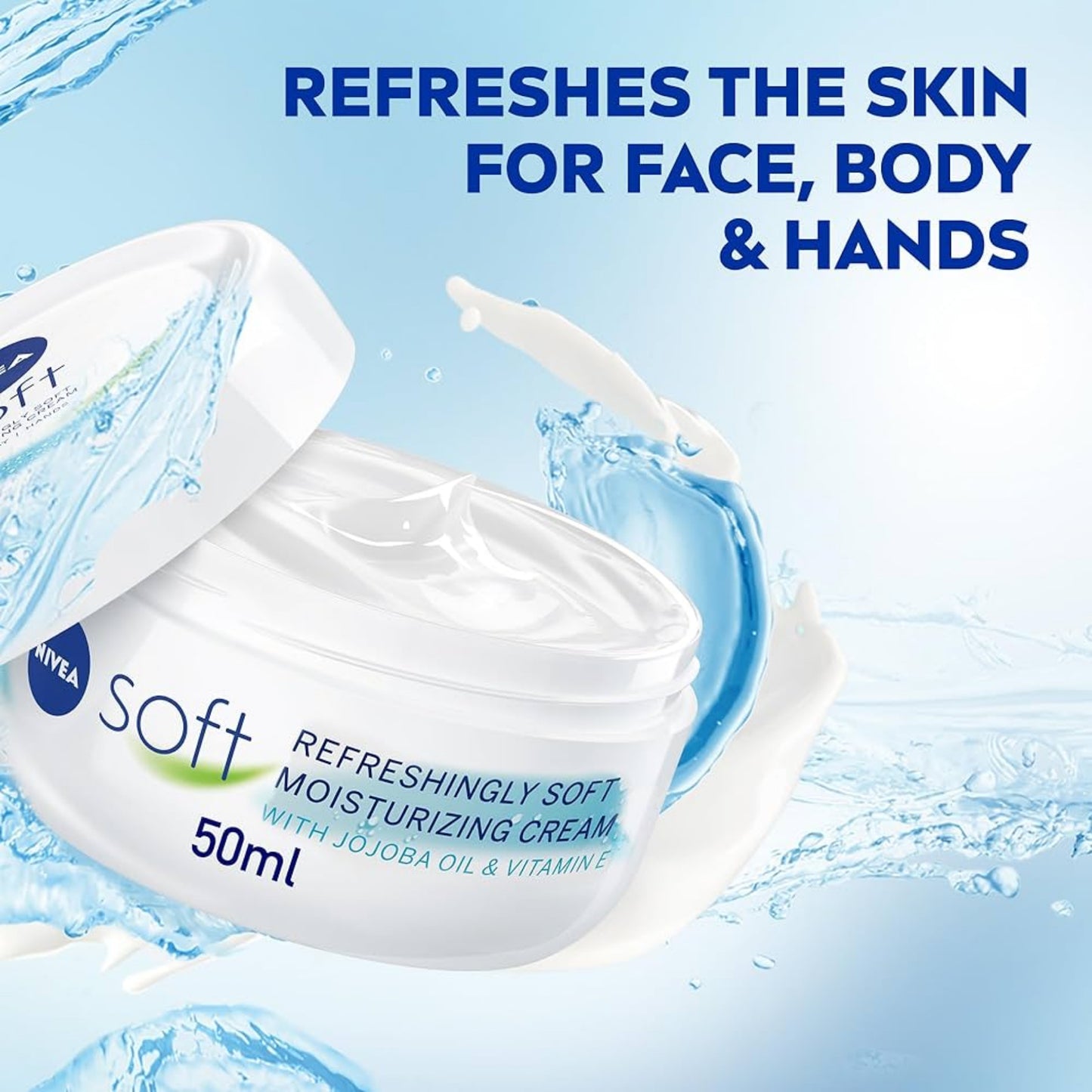 NIVEA Moisturising Cream, Soft Refreshing, Tube 50ml