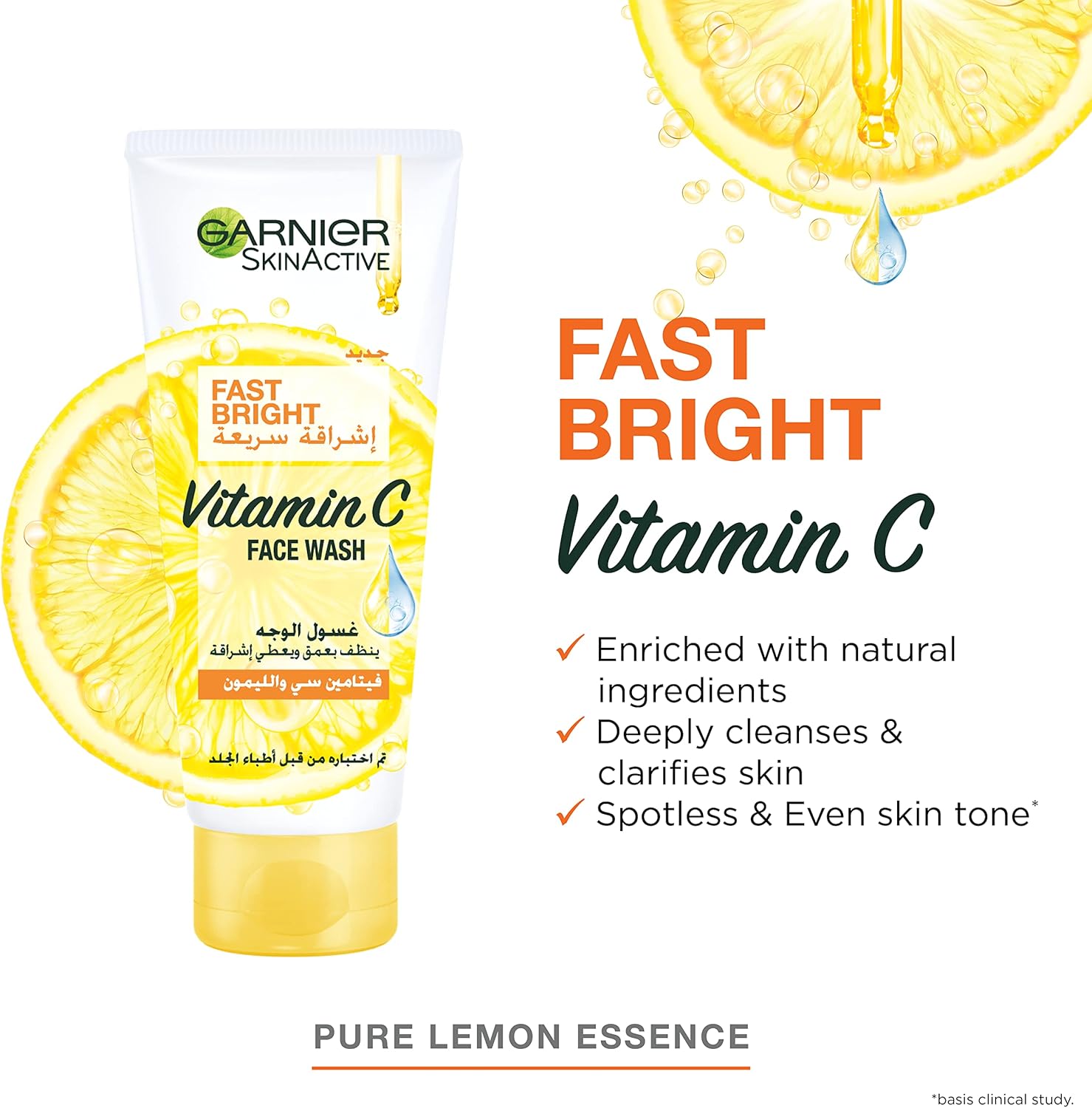 Garnier Fast Bright Vitamin C Face Wash 100ml