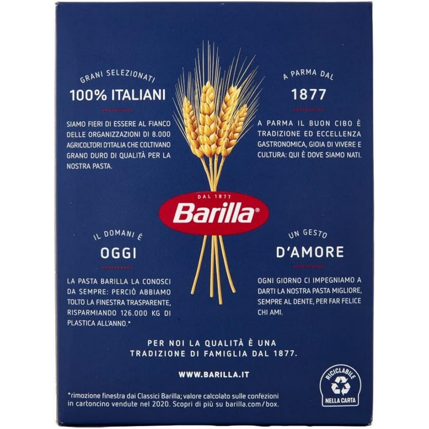 Barilla Conchiglie Rigate Italian Pasta 500g.