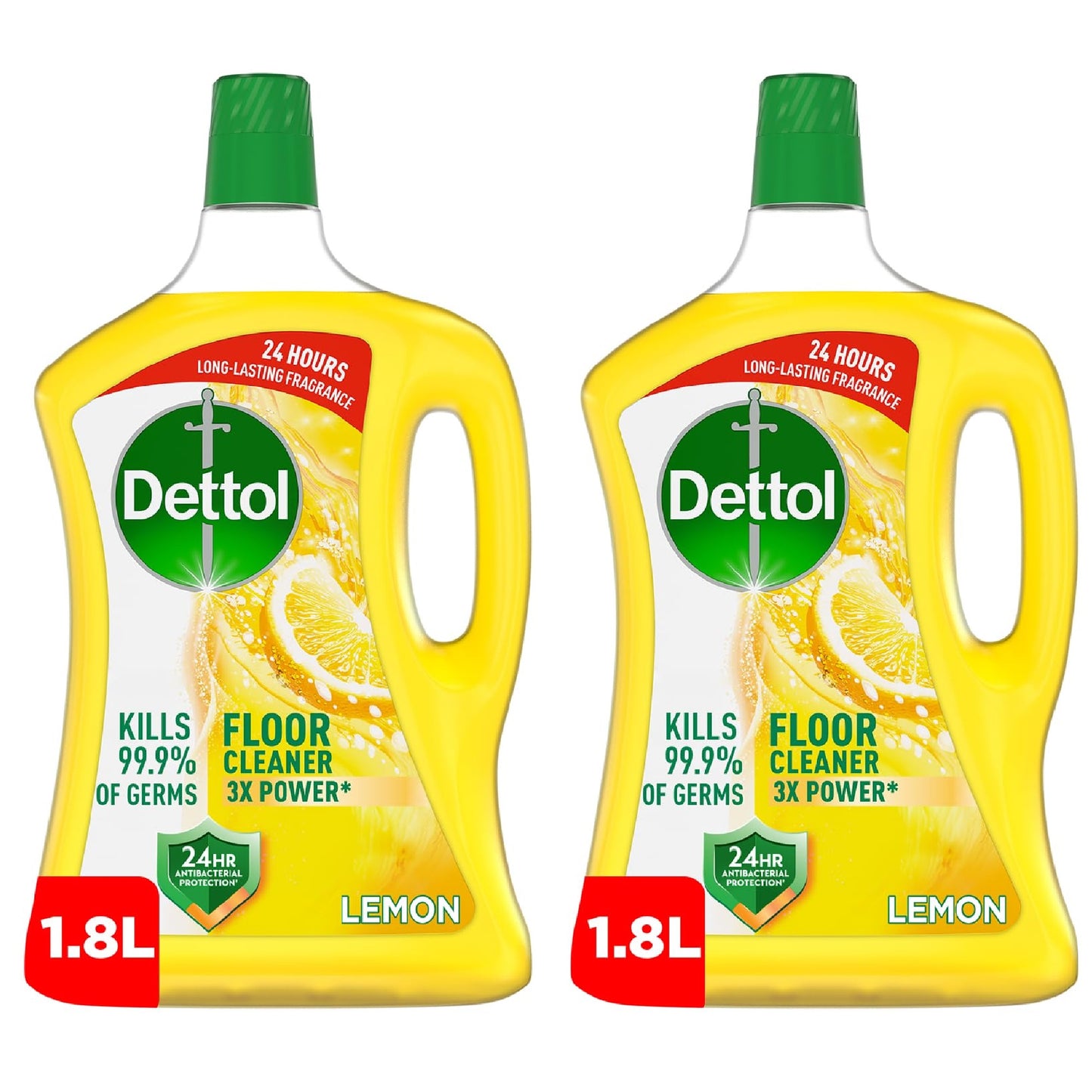 Dettol Lemon Antibacterial Floor Cleaner 2 x 1.8L