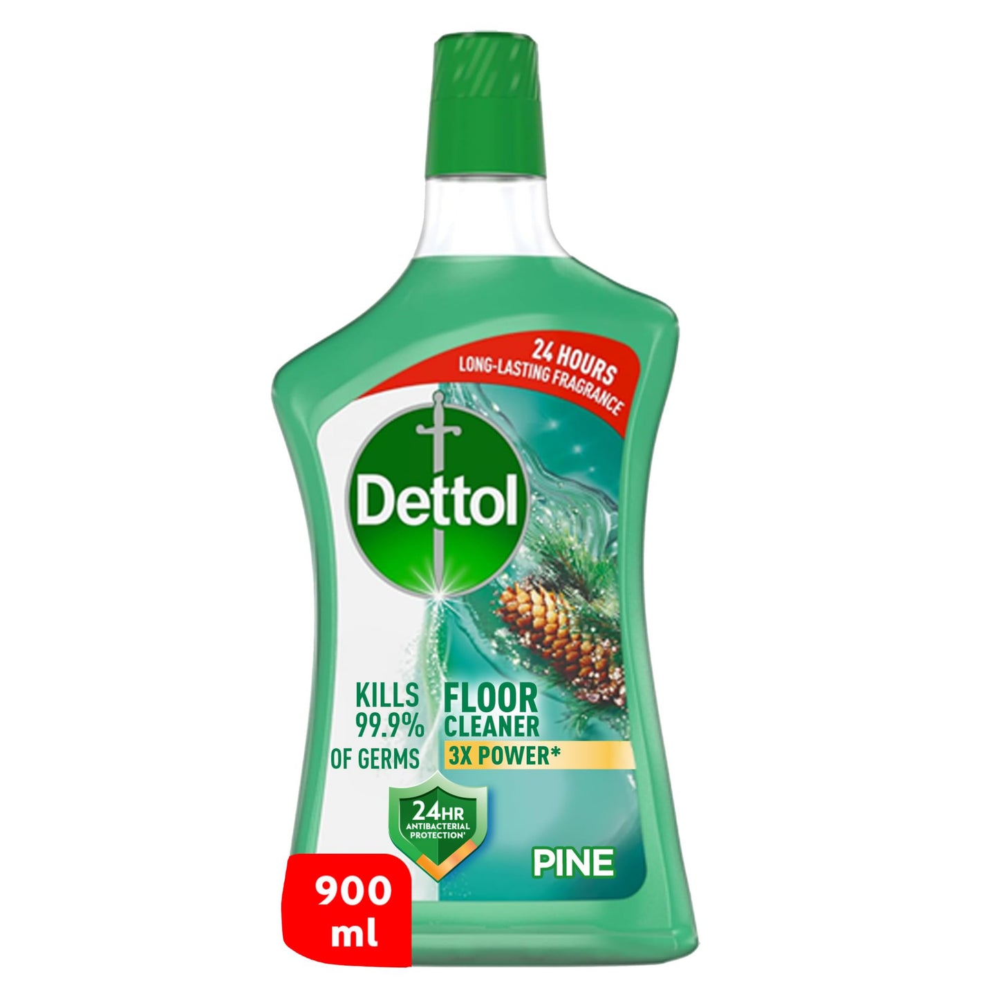 Dettol Pine Antibacterial Power Floor Cleaner with 3 times Powerful Cleaning (Kills 99.9% of Germs), 900ml