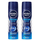 NIVEA MEN Antiperspirant Spray for Men, Fresh Active Fresh Scent, 2x150ml