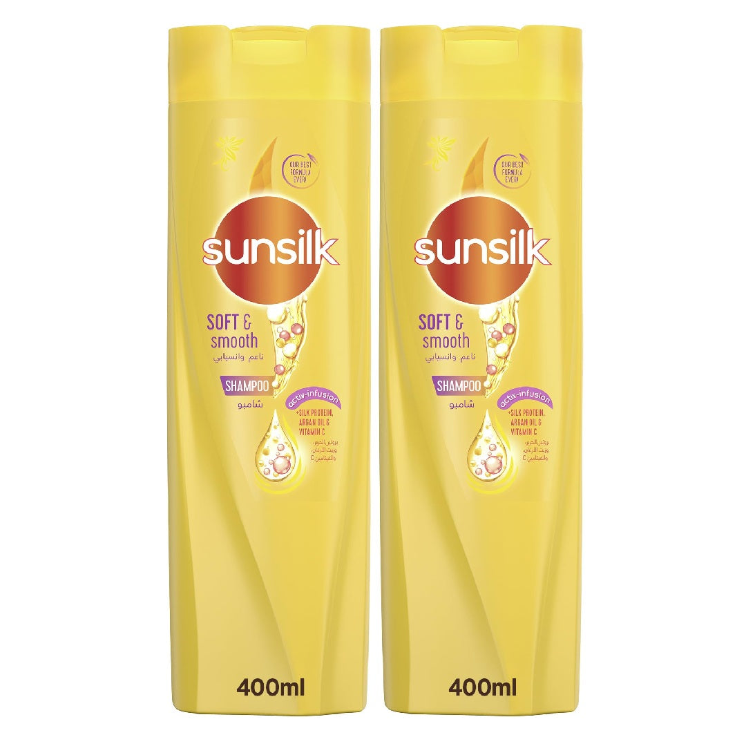 SUNSILK Shampoo, For Soft & Smooth Hair, Soft & Smooth, With Silk Protein, Arga