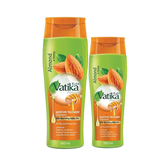 Vatika Almond and Honey Moisture Treatment Shampoo For Dry and Frizzy Hair- 400ml + 200ml