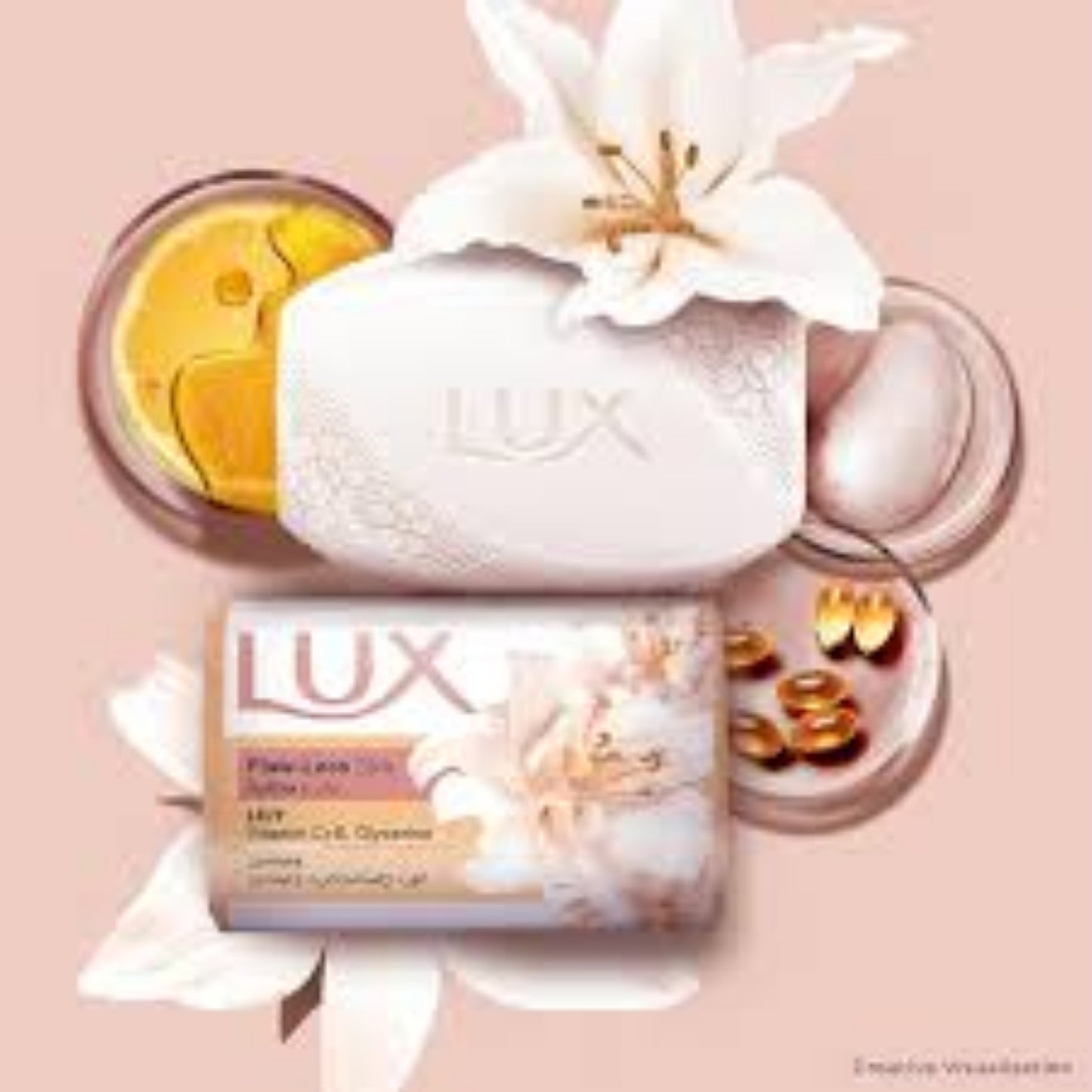 Lux Bar Soap for Flaw-less Skin, Lily, with Vitamin C, E, and Glycerine, 170g